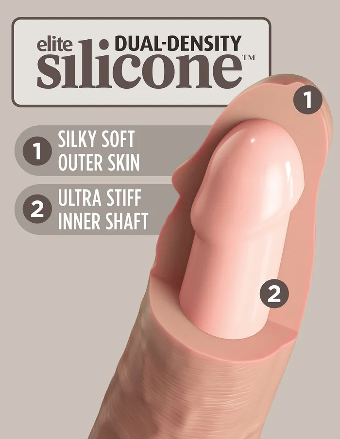 Pipedream Dildos King Cock Elite 7 Inch Silicone Dual Density Cock