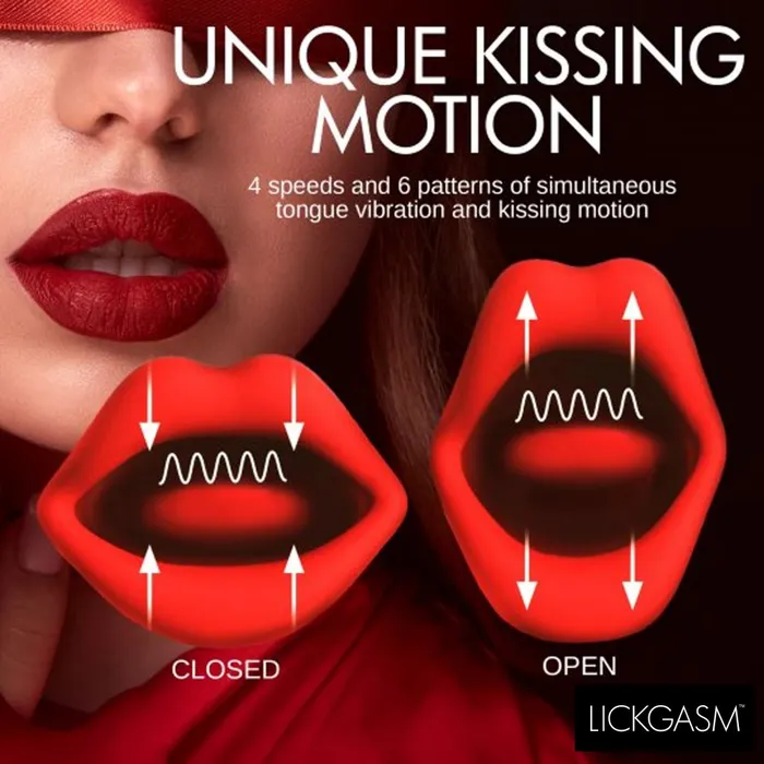 Female Sex Toys Lickgasm Magic Kiss Clitoral Stimulator with Thrusting Vibrator