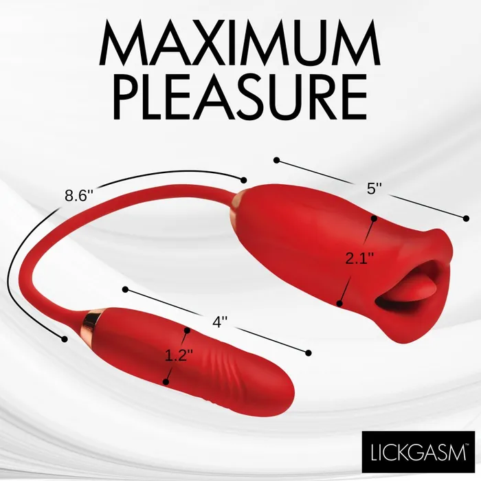 Female Sex Toys Lickgasm Magic Kiss Clitoral Stimulator with Thrusting Vibrator