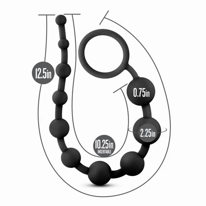 Blush Novelties Male Sex Toys Anal Adventures Platinum Silicone 10 Anal Beads Black Blush Novelties Male Sex Toys Anal Adventures Platinum Silicone 10 Anal Beads Black